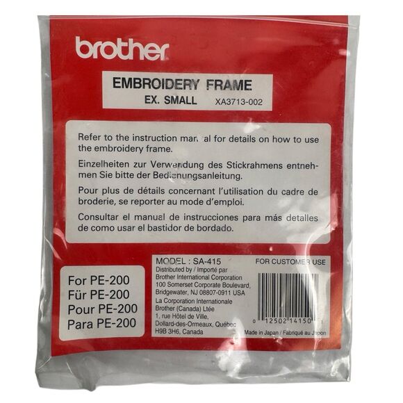Brother EX. SMALL embroidery frame SA-415, model‎ SA-4, XA3713-002 C72Q - Picture 3 of 5